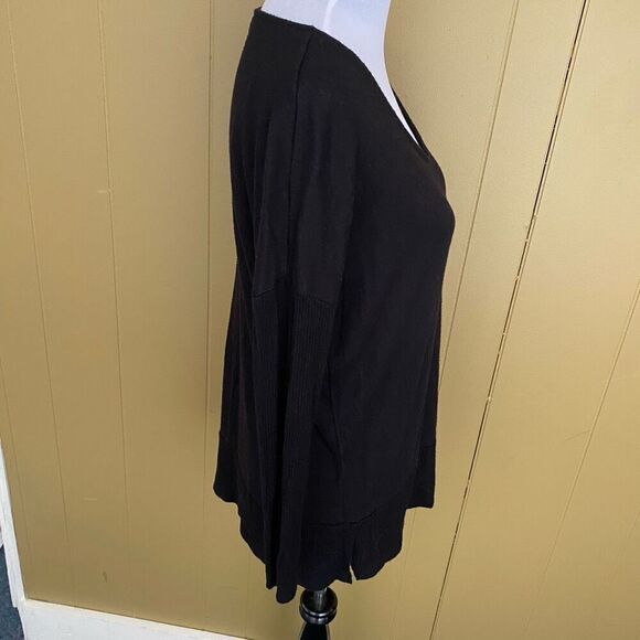Time & Tru women S scoopneck batwing loose fit longsleeve sweater black - Picture 4 of 12